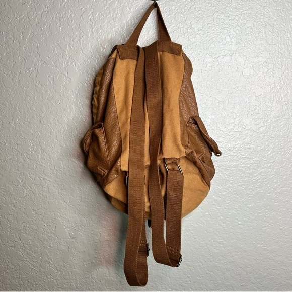 Brown Faux Leather Backpack Bag - Picture 3 of 11